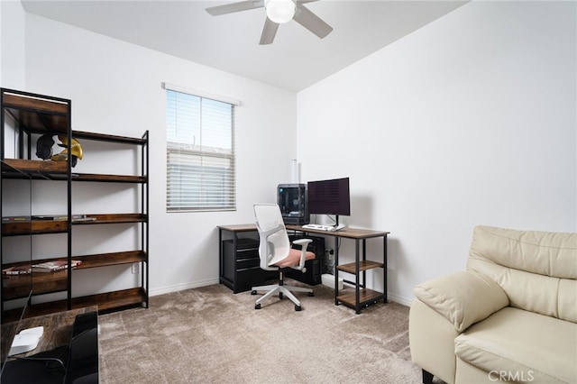 16502 Casa Grande Ave Unit 102, Fontana, CA 92336 - home office with a ceiling fan and carpet floors