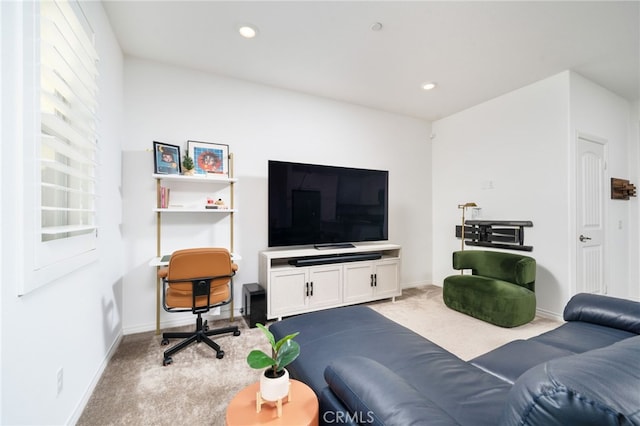 16502 Casa Grande Ave Unit 102, Fontana, CA 92336 - living area featuring light colored carpet and recessed lighting