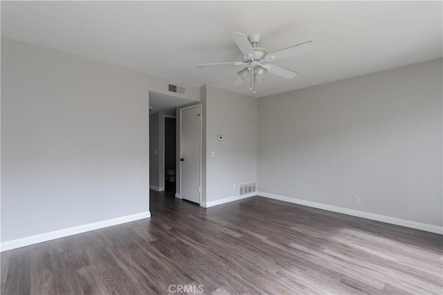 6186 Hefley St Unit 13, Westminster, CA 92683 - spare room with dark wood-type flooring and ceiling fan