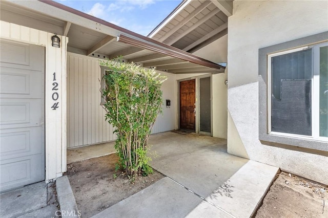 1204 San Jacinto, Redlands, CA 92373 - doorway to property featuring stucco siding