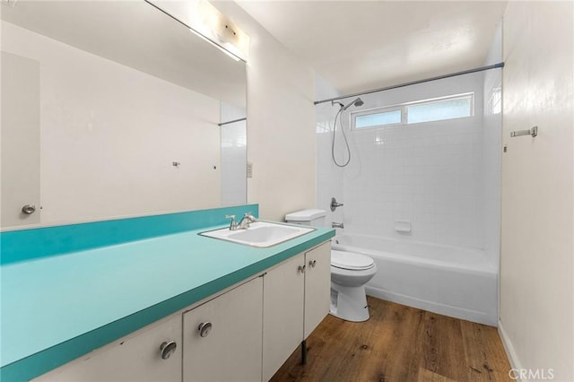 1204 San Jacinto, Redlands, CA 92373 - bathroom with vanity, wood finished floors, and shower / bathtub combination