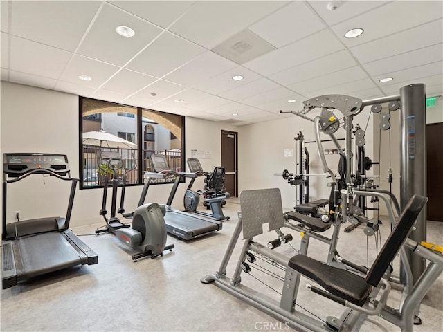 5334 Lindley Ave Unit 125, Encino, CA 91316 - gym with a drop ceiling and recessed lighting