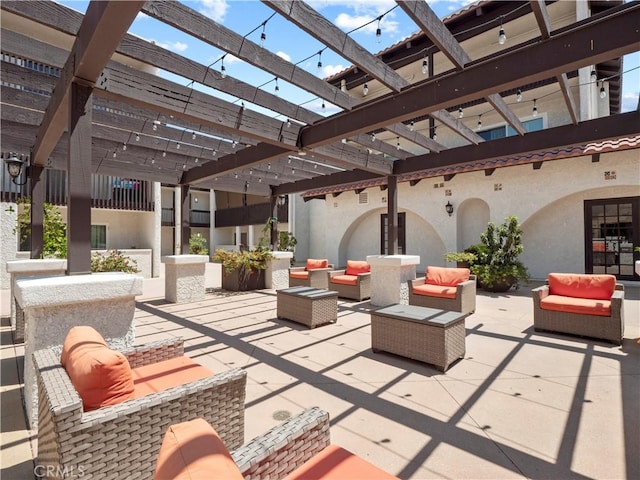 5334 Lindley Ave Unit 125, Encino, CA 91316 - view of patio with outdoor lounge area and a pergola