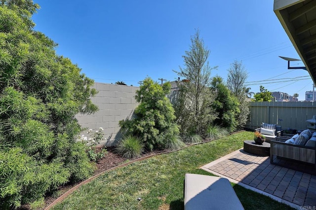 1506 Alvarado St, Oceanside, CA 92054 - fenced backyard featuring a patio area and outdoor lounge area