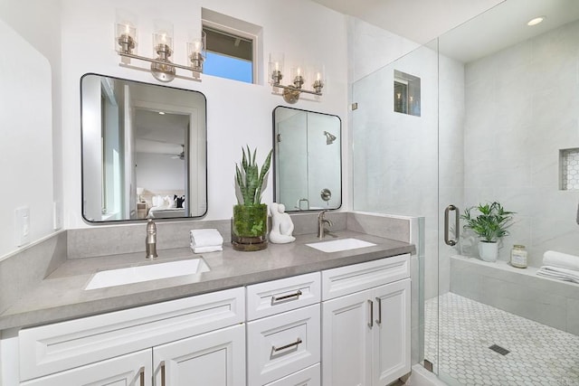 1506 Alvarado St, Oceanside, CA 92054 - bathroom with double vanity, a shower stall, and ensuite bath