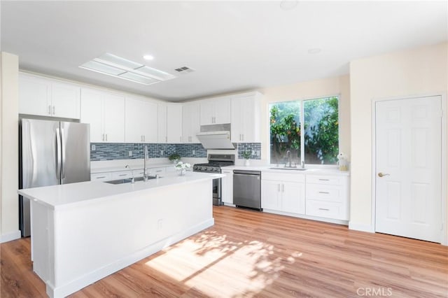 149 E Saint Andrews St, Ontario, CA 91761 - kitchen featuring appliances with stainless steel finishes, light wood-type flooring, and light countertops