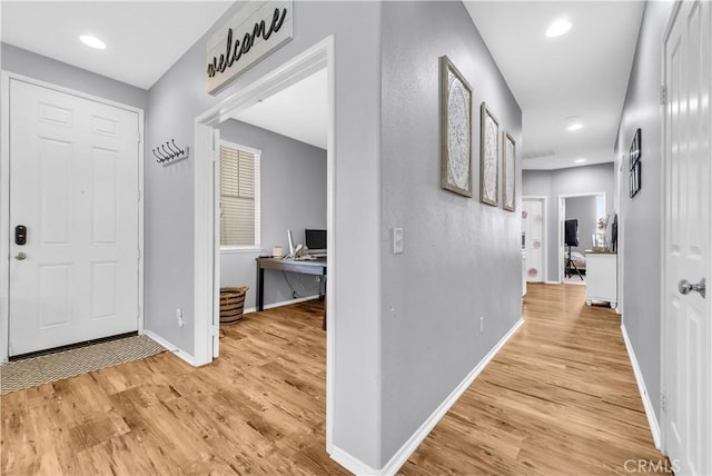 31164 Twilight Vista Dr, Menifee, CA 92584 - foyer featuring light wood-style flooring and recessed lighting