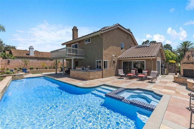 1200 Cerca, San Clemente, CA 92673 - view of swimming pool with a patio area, a fenced backyard, and a pool with connected hot tub