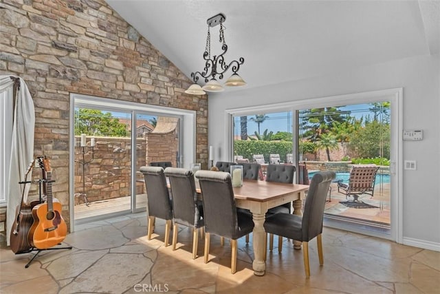 1200 Cerca, San Clemente, CA 92673 - dining space with vaulted ceiling and healthy amount of natural light