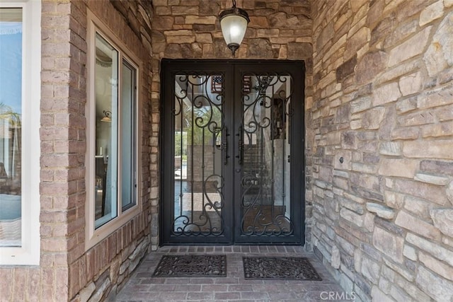 1200 Cerca, San Clemente, CA 92673 - doorway to property featuring french doors and stone siding