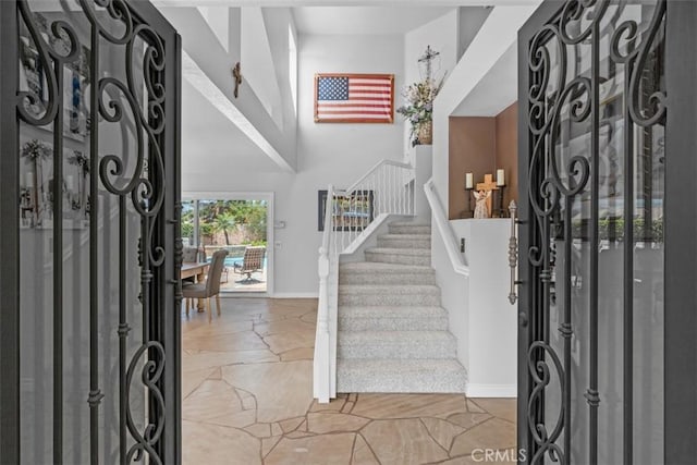 1200 Cerca, San Clemente, CA 92673 - entrance foyer with stairs and a high ceiling