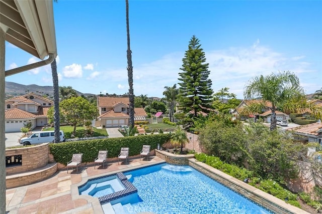 1200 Cerca, San Clemente, CA 92673 - view of swimming pool with a pool with connected hot tub, a residential view, and a patio area