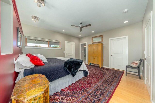 3165 Keeling Ave, Lakeport, CA 95453 - bedroom featuring wood finished floors, recessed lighting, and a ceiling fan