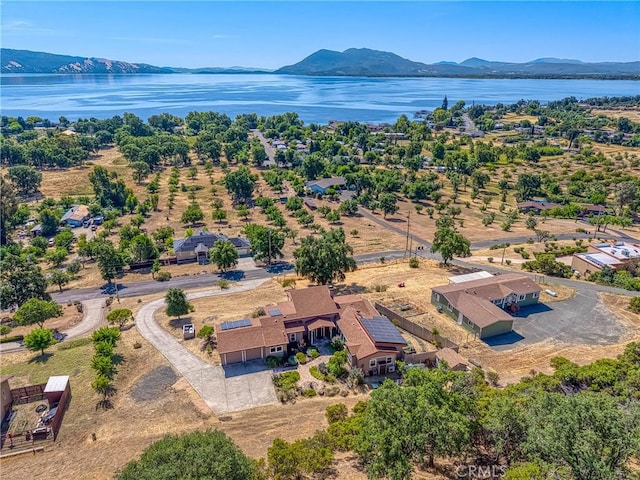 3165 Keeling Ave, Lakeport, CA 95453 - aerial view of property and surrounding area featuring a water and mountain view