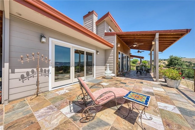 3165 Keeling Ave, Lakeport, CA 95453 - view of patio featuring french doors and a ceiling fan
