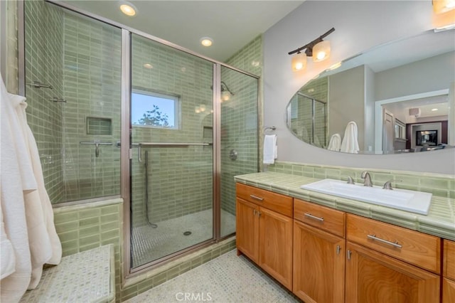 3165 Keeling Ave, Lakeport, CA 95453 - full bath with vanity, a stall shower, and recessed lighting