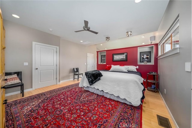 3165 Keeling Ave, Lakeport, CA 95453 - bedroom featuring wood finished floors, recessed lighting, and a ceiling fan