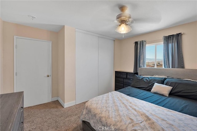 23859 S Rd, Apple Valley, CA 92307 - bedroom with a closet, carpet floors, and ceiling fan