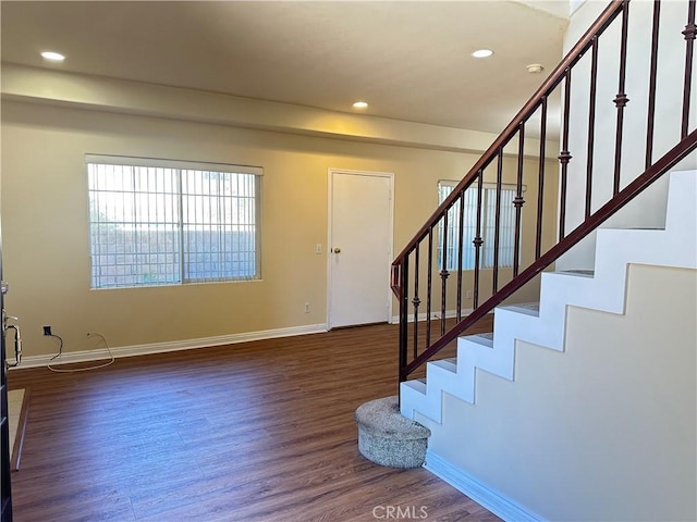 606 W Grand Ave, Pomona, CA 91766 - foyer entrance with wood finished floors, recessed lighting, and stairway