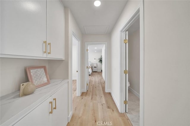 14181 Moore Ct, Irvine, CA 92606 - corridor featuring light wood-style floors and baseboards