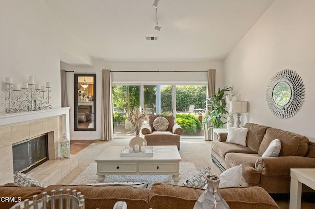 1501 Devonshire Dr, Oxnard, CA 93030 - living area with a fireplace and rail lighting
