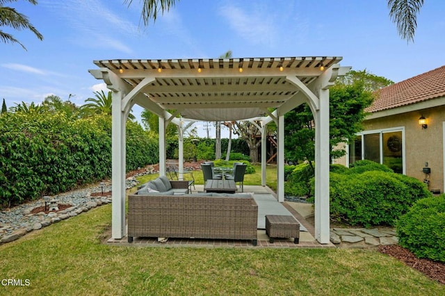 1501 Devonshire Dr, Oxnard, CA 93030 - view of patio with an outdoor hangout area and a pergola