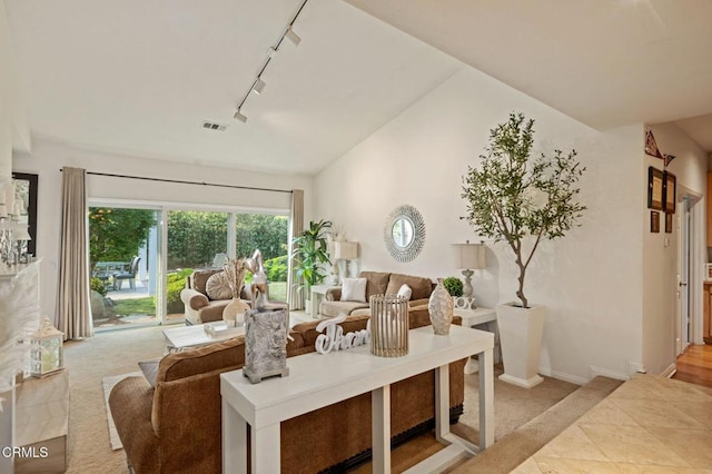 1501 Devonshire Dr, Oxnard, CA 93030 - living room with track lighting and vaulted ceiling