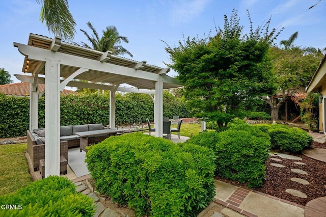 1501 Devonshire Dr, Oxnard, CA 93030 - view of yard featuring an outdoor hangout area, a pergola, and a patio
