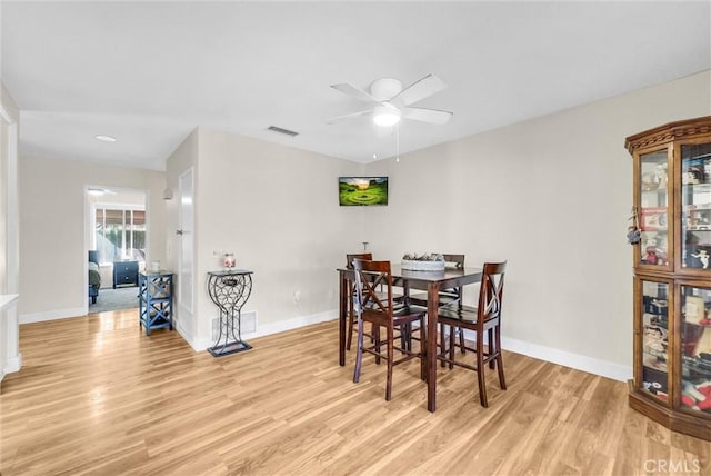 12312 Marmont Pl, Moreno Valley, CA 92557 - dining room with light wood-type flooring and ceiling fan