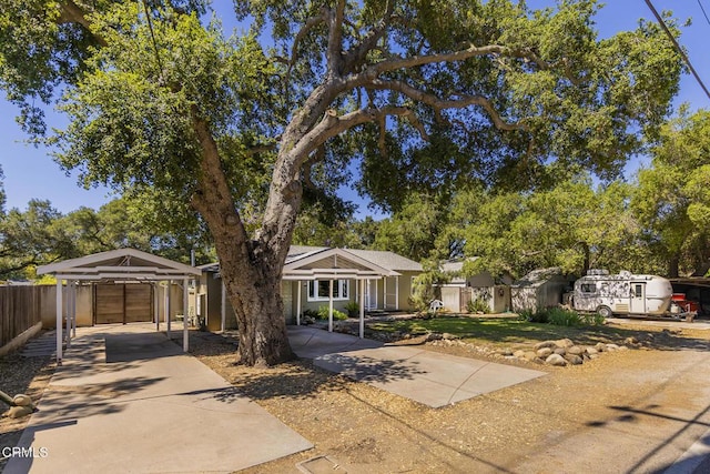 840 Fairview Rd, Ojai, CA 93023 - view of front of property featuring a carport and concrete driveway