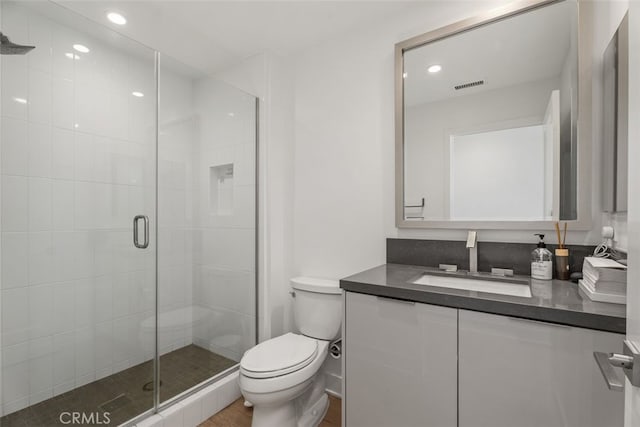 3306 Via Oporto, Newport Beach, CA 92663 - bathroom featuring vanity, a stall shower, and recessed lighting