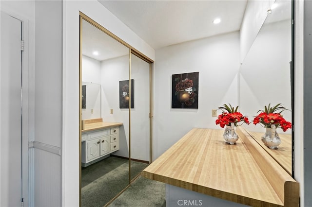 3186 N Hartman St, Orange, CA 92865 - bathroom featuring vanity and recessed lighting