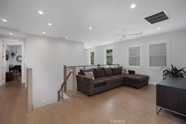 27705 Homestead Rd, Laguna Niguel, CA 92677 - living room featuring light wood-style floors, recessed lighting, and ceiling fan