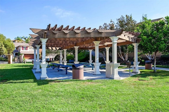 27705 Homestead Rd, Laguna Niguel, CA 92677 - view of property's community with a pergola, a yard, and a patio area