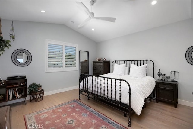 27705 Homestead Rd, Laguna Niguel, CA 92677 - bedroom with wood finished floors, lofted ceiling, ceiling fan, and recessed lighting