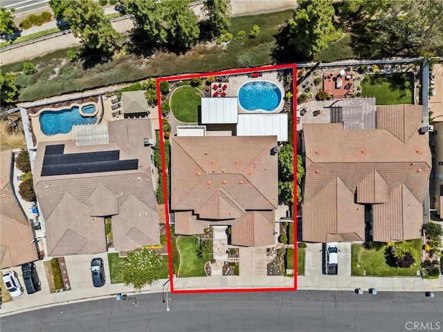 32409 Favara Dr, Temecula, CA 92592 - aerial view of property's location with a pool area and property parcel outlined