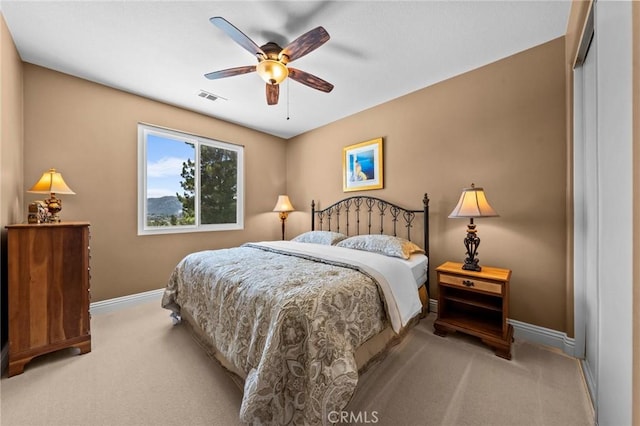 32409 Favara Dr, Temecula, CA 92592 - carpeted bedroom with baseboards and a ceiling fan