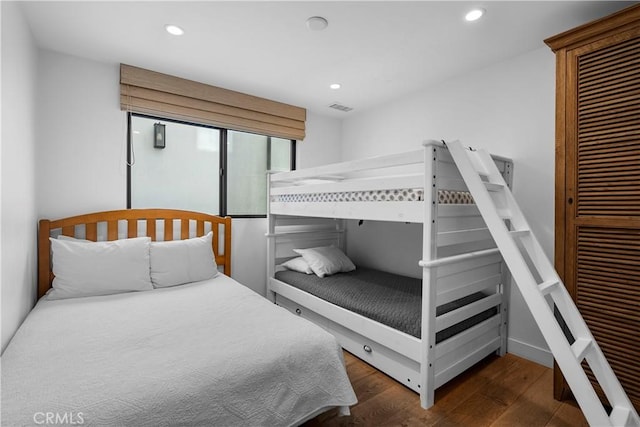 112 30th St, Newport Beach, CA 92663 - bedroom featuring wood finished floors, recessed lighting, and a closet