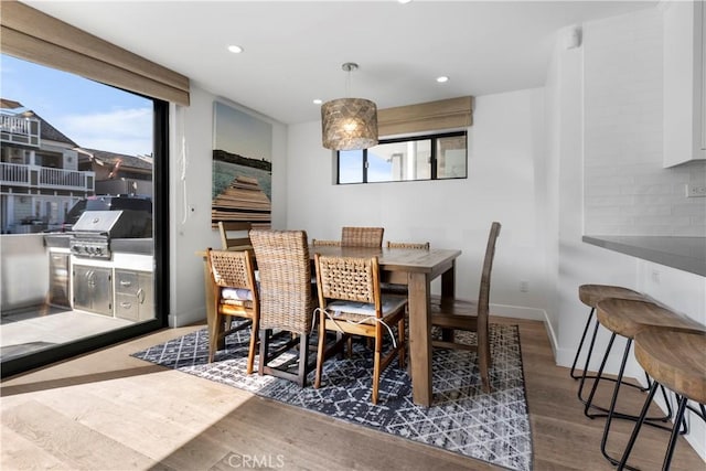 112 30th St, Newport Beach, CA 92663 - dining area featuring wood finished floors and recessed lighting