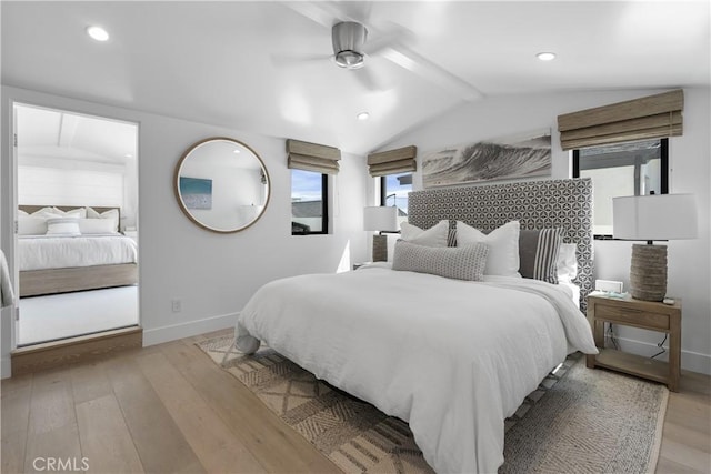 112 30th St, Newport Beach, CA 92663 - bedroom with hardwood / wood-style flooring, a ceiling fan, and recessed lighting