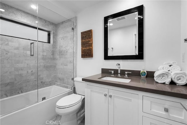 112 30th St, Newport Beach, CA 92663 - full bath with vanity, enclosed tub / shower combo, and recessed lighting