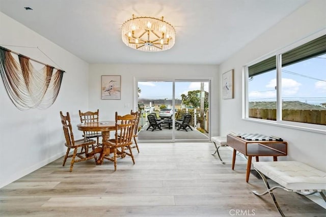 31 N 3rd St, Cayucos, CA 93430 - dining room with a chandelier and light wood-style floors