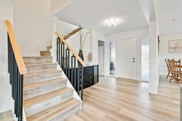 31 N 3rd St, Cayucos, CA 93430 - entryway featuring wood finished floors and stairs