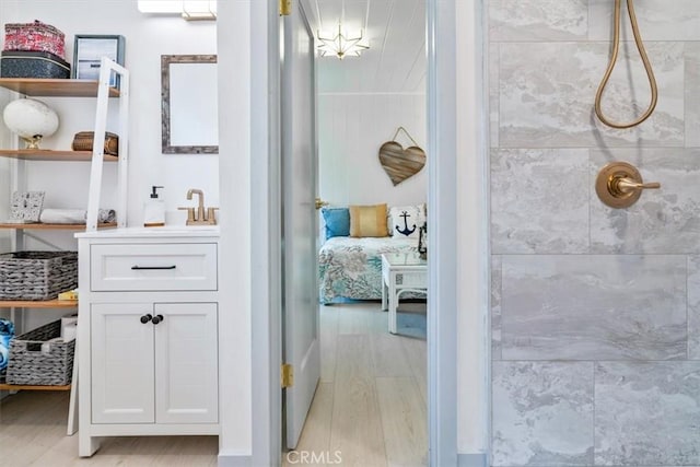 31 N 3rd St, Cayucos, CA 93430 - hallway featuring light wood finished floors and a sink