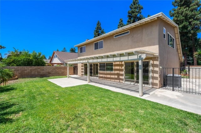 14652 Devonshire Ave, Tustin, CA 92780 - rear view of house with a pergola, stucco siding, a patio area, and a fenced backyard