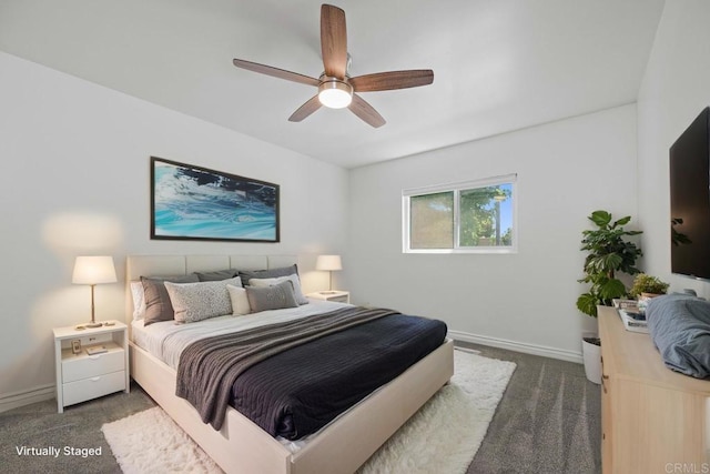 190 Avenida Descanso Unit I, Oceanside, CA 92057 - bedroom featuring carpet and a ceiling fan