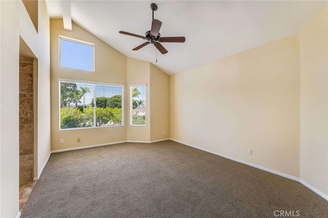 24961 Beachwalk Way, Dana Point, CA 92629 - unfurnished room featuring carpet flooring, healthy amount of natural light, and high vaulted ceiling
