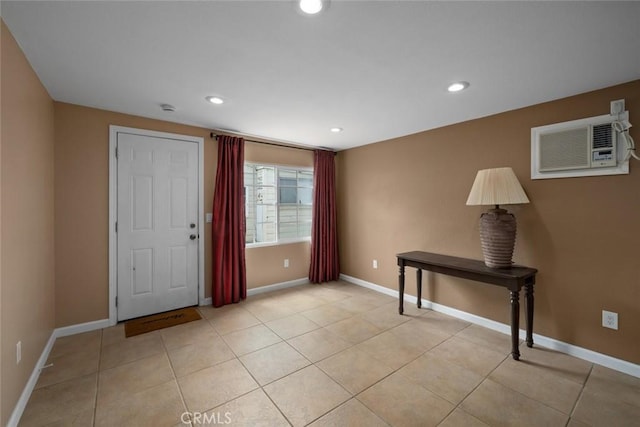 1756 6th St, Los Osos, CA 93402 - foyer entrance with a wall unit AC, recessed lighting, and light tile patterned floors