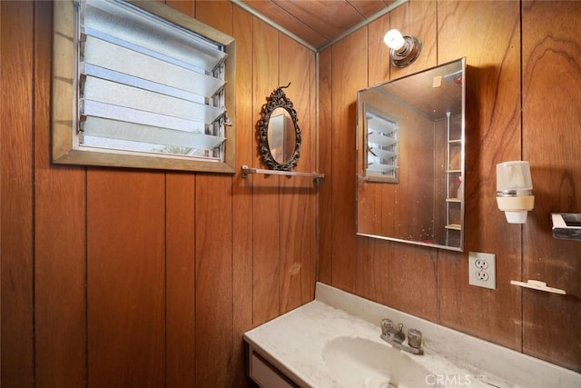 1756 6th St, Los Osos, CA 93402 - bathroom featuring wood walls and vanity