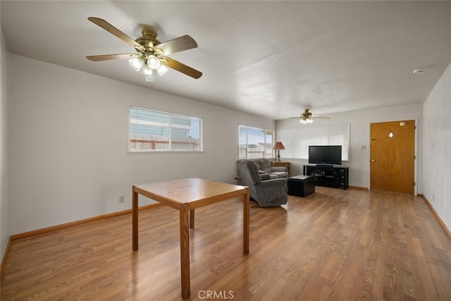 1756 6th St, Los Osos, CA 93402 - living area featuring ceiling fan and light wood finished floors